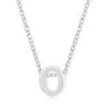 Rhodium Plated Finish Initial O Pendant