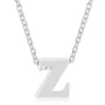 Rhodium Plated Finish Initial Z Pendant