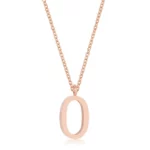 Elaina Rose Gold Stainless Steel O Initial Necklace