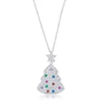 Multicolor Christmas Tree Drop Necklace