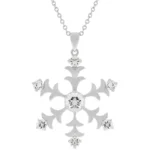 Rhodium Plated Snowflake Pendant