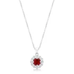 Bella Bridal Pendant in Ruby Red