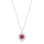 Bella Bridal Pendant in Pink