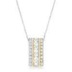 Two-Tone Three Row Hoop Pendant