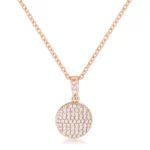 Rose Gold Plated Necklace with CZ Disk Pendant