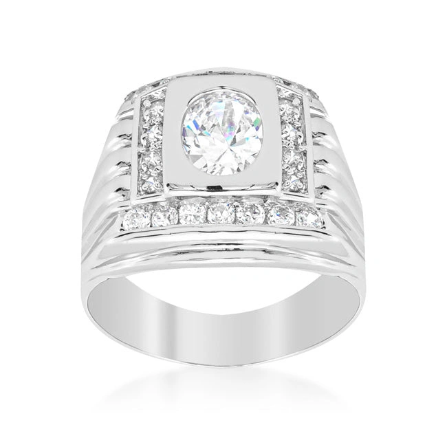 Men's Cubic Zirconia Square Ring