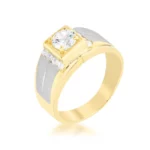 Cubic Zirconia Two-Tone Men's Ring