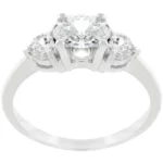 Oval Serenade Triplet Ring in Silvertone Finish