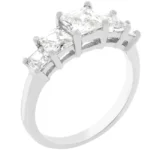 5-Stone Anniversary Ring in Rhodium Plated