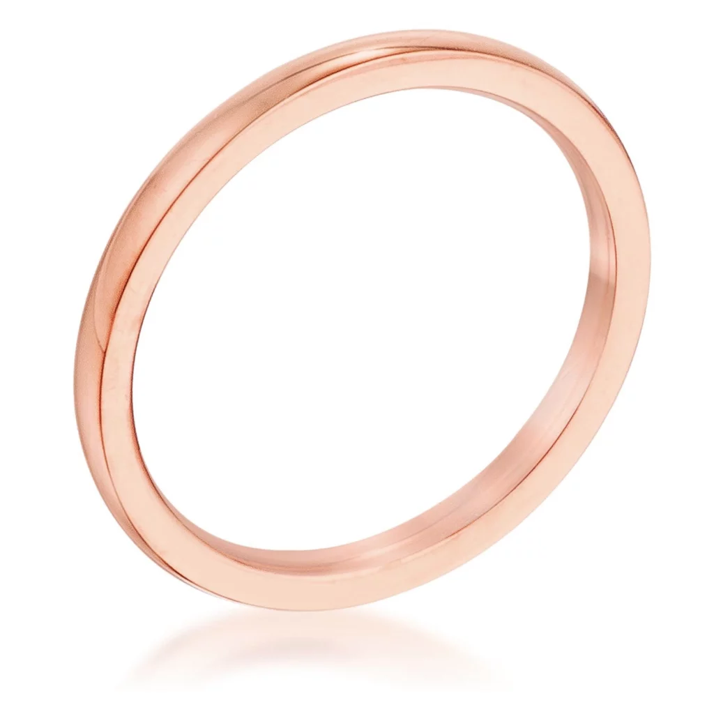 2 mm IPG Rose Goldtone Stainless Steel Wedding Band
