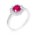 Bella Birthstone Engagement Ring in Pink
