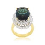 Two-tone Double Halo Cocktail Ring