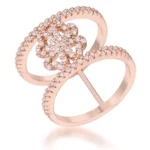 Lauren 0.4ct CZ Rose Gold Delicate Clover Wrap Ring
