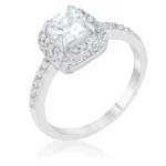 Serena 1.5ct Clear CZ Rhodium Art Deco Ring