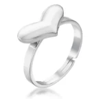 Stainless Steel Adjustable Heart Ring