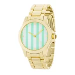 Gold Watch - Mint Stripe Dial